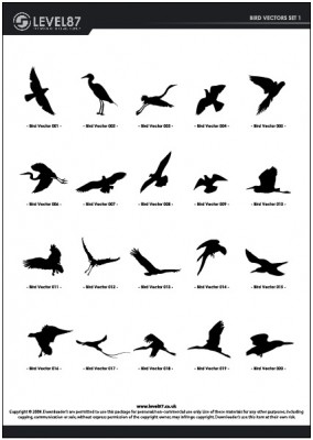 鳥のシルエットベクターデータ