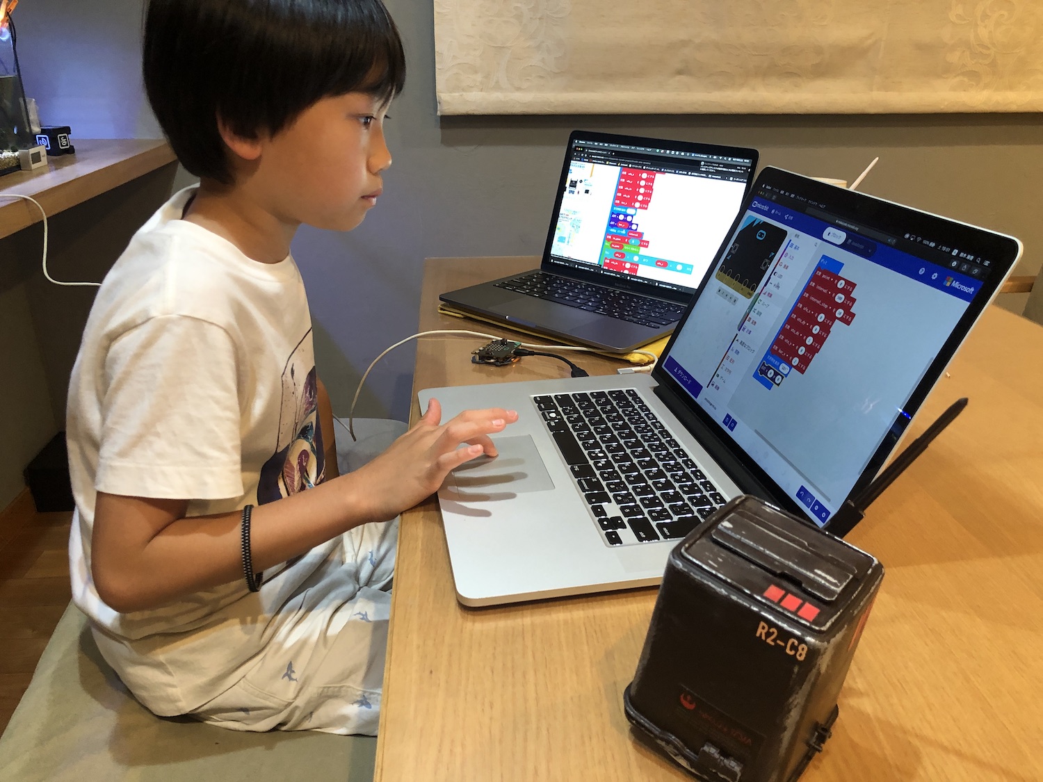小学5年生 microbitでプログラミングの勉強